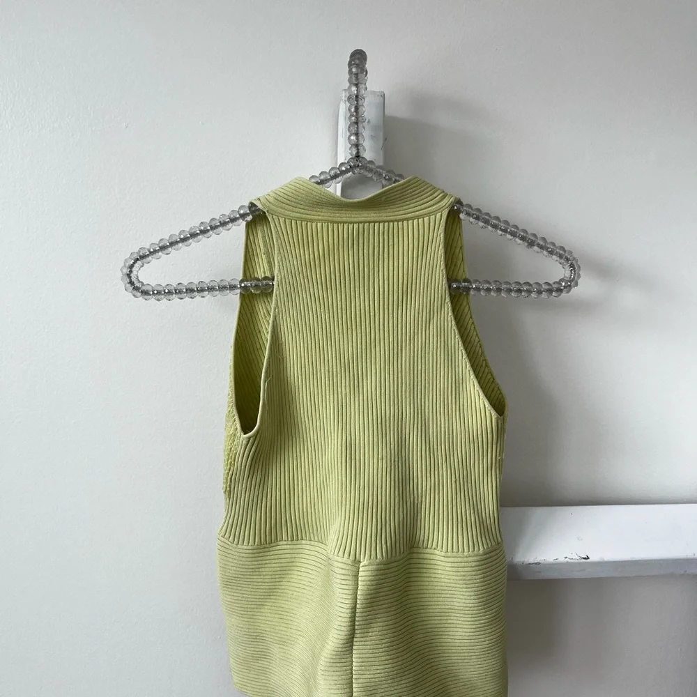 Cache Lime Green Ribbed Halter Tank - Picture 3 of 3